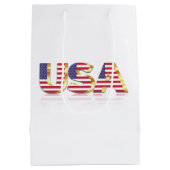 American Flag Gift Bag USA Patriotic Mittlere Geschenktüte (Rückseite)