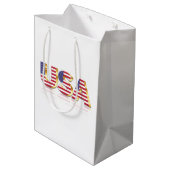 American Flag Gift Bag USA Patriotic Mittlere Geschenktüte (Rückseite Schrägansicht)