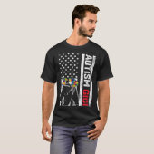 American Flag Gigi Bear Autismus Sensibilisierung  T-Shirt (Vorne ganz)