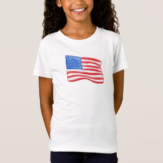 American Flag Girl's T-Shirt (Vorderseite)