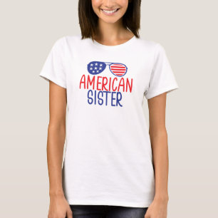 American Flag Glasser Sister T-Shirt