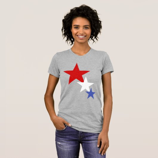 American Flag Glitzer Stars Frauen T-Shirt (Vorne ganz)