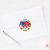American Flag Gold Trim Round Sticker – Patriotic (Umschlag)