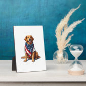 American Flag Golden Retriever Engraved Dog Lover  Fotoplatte (Seite)