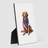 American Flag Golden Retriever Engraved Dog Lover  Fotoplatte (Seite)