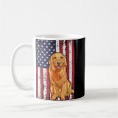 American Flag Golden Retriever Patriotic Dog T Shi Kaffeetasse (Links)