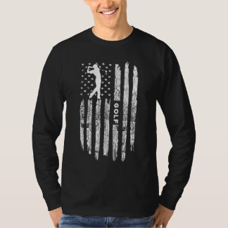 American Flag Golf Closing Golfer Vintag Golf T-Shirt