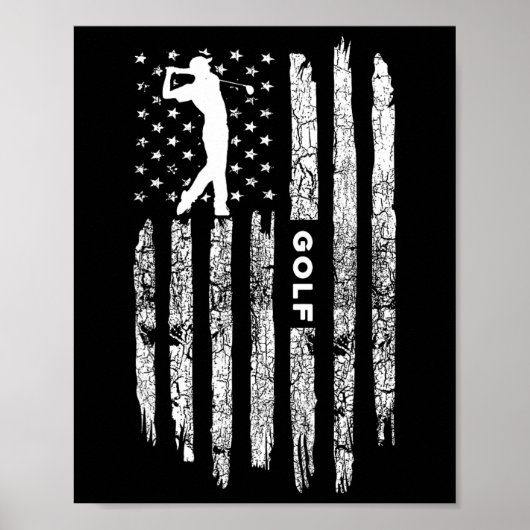American Flag Golf Clothing - Golfer Vintage Golf Poster (Vorne)