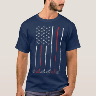 American Flag Golf Clubs Golf Stick Flag Geschenk T-Shirt