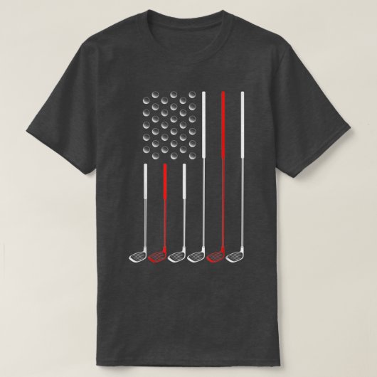 American Flag Golf Clubs Golf Stick Flag Geschenk T-Shirt (Design vorne)