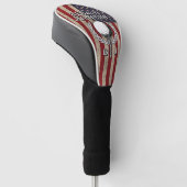 American Flag Golf Monogram Design Golf Headcover (angewinkelt)