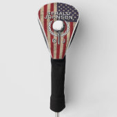 American Flag Golf Monogram Design Headcover (Vorderseite)