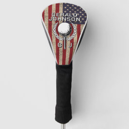 American Flag Golf Monogram Design Headcover