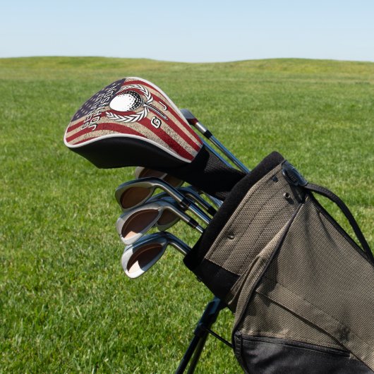 American Flag Golf Monogram Design Headcover (In SItu)