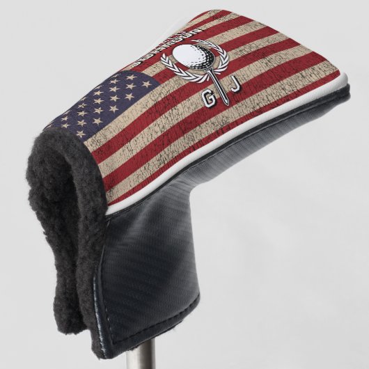 American Flag Golf Monogram Design Headcover (3/4 Vorderseite)