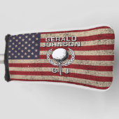 American Flag Golf Monogram Design Headcover (Vorderseite)