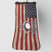 American Flag Golf Monogram Design Headcover (Rotieren 90)
