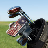 American Flag Golf Monogram Design Headcover (In Situ)