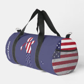 American Flag Golf Player - Personalisiert Blue Duffle Bag (Rechte Ecke)