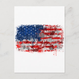 American FLag Graffiti Postkarte