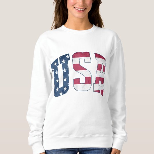 American Flag Graphic - Womens USA Patriotic Gear Sweatshirt (Vorderseite)