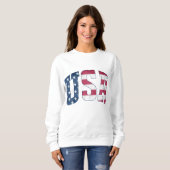 American Flag Graphic - Womens USA Patriotic Gear Sweatshirt (Vorne ganz)