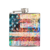 American Flag Grunge Art #3 Flachmann (Vorderseite)