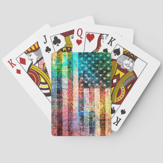 American Flag Grunge Art #3 Spielkarten (Rückseite)