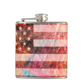 American Flag Grunge Art #5 Flachmann (Vorderseite)