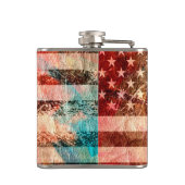 American Flag Grunge Art #5 Flachmann (Rückseite)