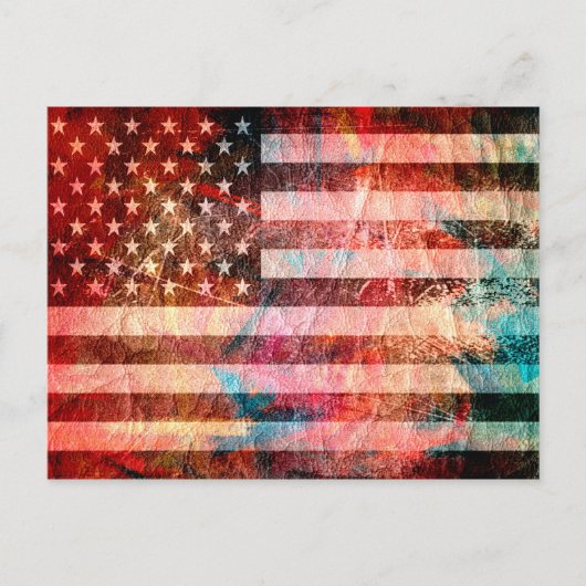 American Flag Grunge Art #5 Postkarte (Vorderseite)