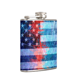 American Flag Grunge Art #6 Flachmann