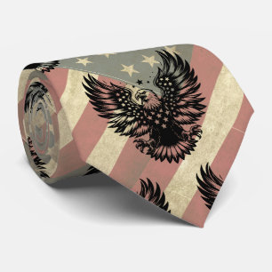 American Flag Grunge Bald Eagle Patriotic Krawatte