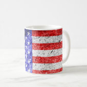 American Flag Grunge Kaffeetasse (VorderseiteRechts)