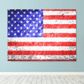 American Flag Grunge Leinwanddruck (Insitu (Holzboden))