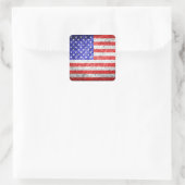 American Flag Grunge Quadratischer Aufkleber (Tasche)