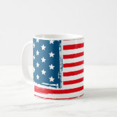 American Flag Grunge Vintag Tshirt Kaffeetasse (Vorderseite Links)