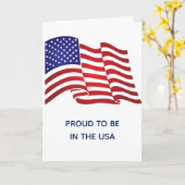 American Flag Grußkarte Karte (Gelbe Blume)