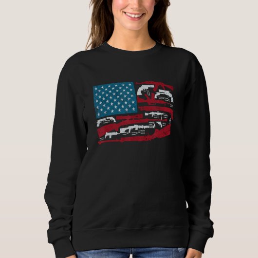 American Flag Guns Riffles Bullets US Flag Weapon Sweatshirt (Vorderseite)