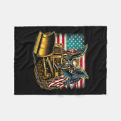 American Flag Halloween Skull Fleecedecke (Vorderseite (Horizontal))