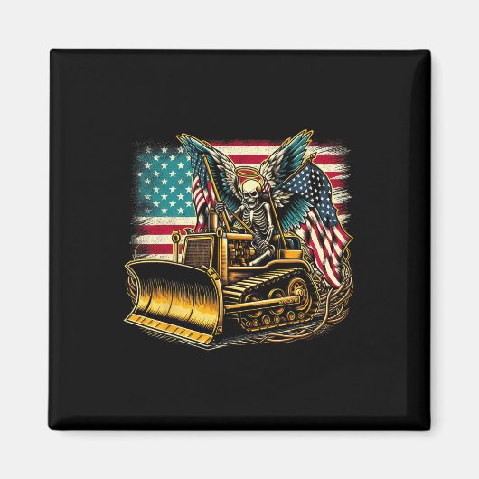 American Flag Halloween Skull Magnet (Vorne)