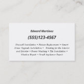 American Flag Handyman Carpentry Business Card Visitenkarte (Rückseite)