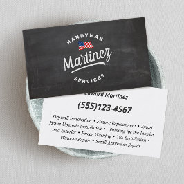 American Flag Handyman Carpentry Business Card Visitenkarte