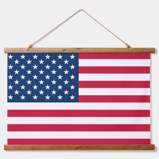 American Flag Hanging Tapestry USA Patriotic Wandteppich Mit Holzrahmen (Vorne)