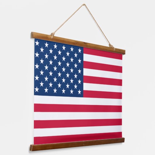 American Flag Hanging Tapestry USA Patriotic Wandteppich Mit Holzrahmen (Gewinkelt)