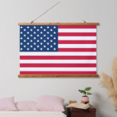 American Flag Hanging Tapestry USA Patriotic Wandteppich Mit Holzrahmen (Schlafzimmer)