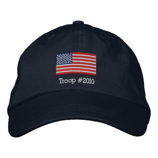 American Flag Hat mit modifizierbarer Truppe # unt Bestickte Kappe (Vorderseite)
