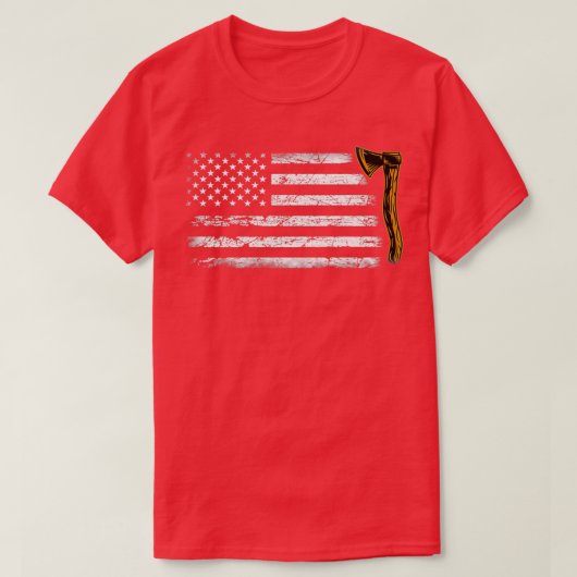 American Flag Hatchet Funny Ax Throw Lover T-Shirt (Design vorne)