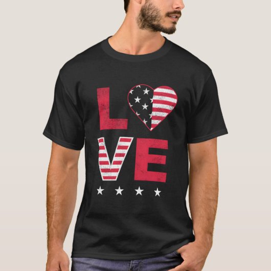 American Flag He Red White Blue 4Th Of July Top (Vorderseite)