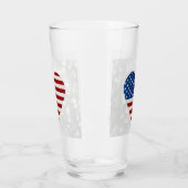 American Flag Heart 4. Juli Glitzer Glas (Links)